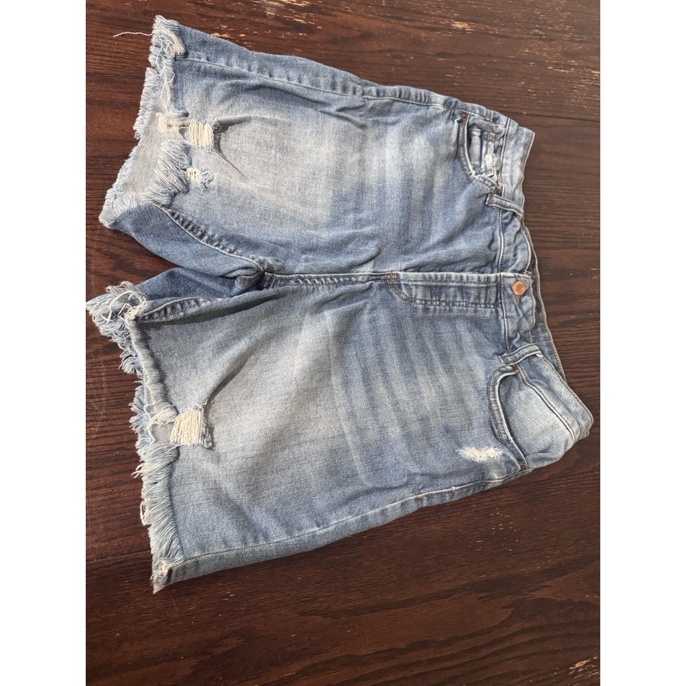 Distressed Denim Short Size 15 Fray Y2K Grunge Mid Rise Jean Short Summer Casual